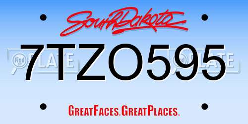 7TZO595 South Dakota License Plate