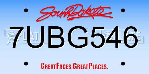 7UBG546 South Dakota License Plate