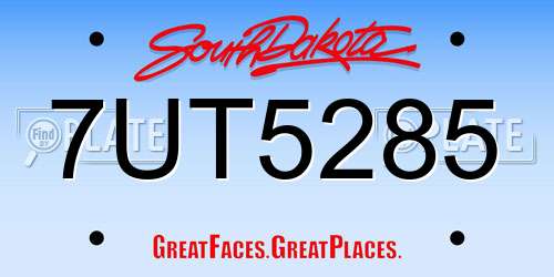7UT5285 South Dakota License Plate