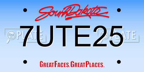 7UTE25 South Dakota License Plate
