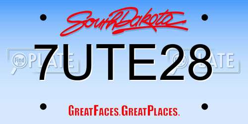 7UTE28 South Dakota License Plate