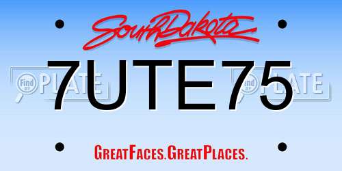 7UTE75 South Dakota License Plate