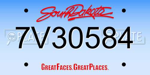 7V30584 South Dakota License Plate