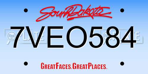 7VEO584 South Dakota License Plate