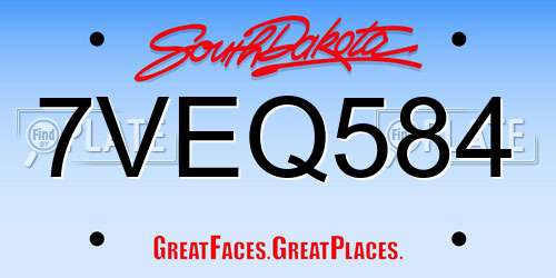 7VEQ584 South Dakota License Plate