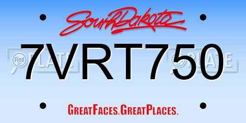 7VRT750 South Dakota License Plate