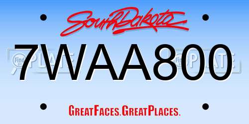 7WAA800 South Dakota License Plate
