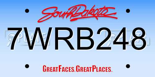 7WRB248 South Dakota License Plate