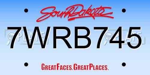 7WRB745 South Dakota License Plate