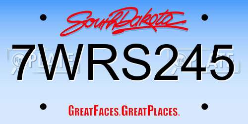 7WRS245 South Dakota License Plate