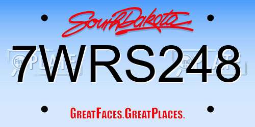 7WRS248 South Dakota License Plate
