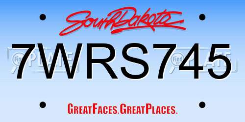 7WRS745 South Dakota License Plate