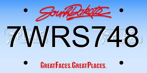 7WRS748 South Dakota License Plate