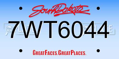 7WT6044 South Dakota License Plate