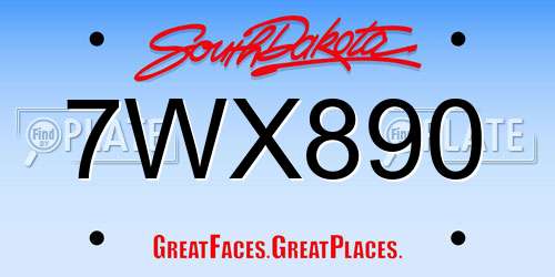 7WX890 South Dakota License Plate