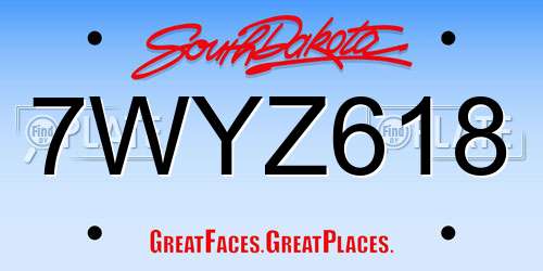 7WYZ618 South Dakota License Plate