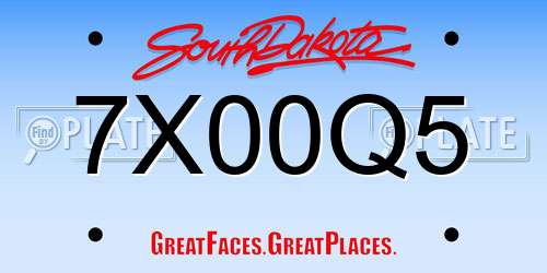 7X00Q5 South Dakota License Plate