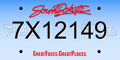 7X12149 South Dakota License Plate