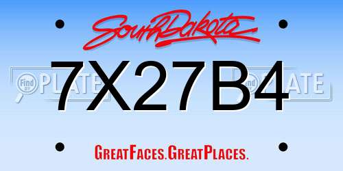 7X27B4 South Dakota License Plate