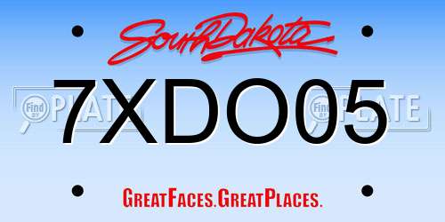 7XDO05 South Dakota License Plate