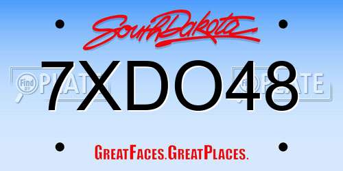 7XDO48 South Dakota License Plate