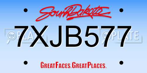7XJB577 South Dakota License Plate