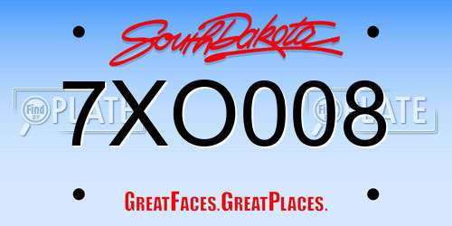 7XO008 South Dakota License Plate