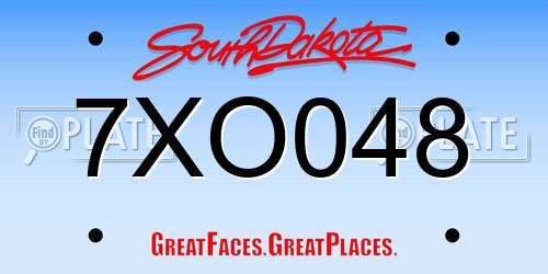 7XO048 South Dakota License Plate
