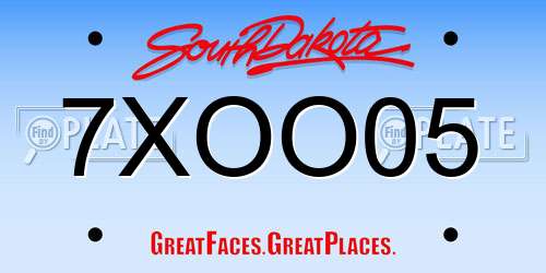 7XOO05 South Dakota License Plate