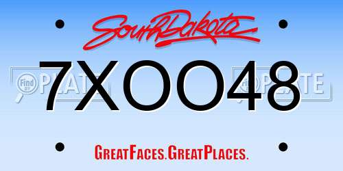 7XOO48 South Dakota License Plate