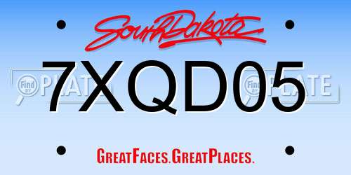 7XQD05 South Dakota License Plate