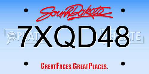 7XQD48 South Dakota License Plate
