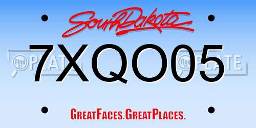 7XQO05 South Dakota License Plate