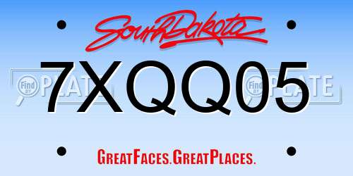7XQQ05 South Dakota License Plate