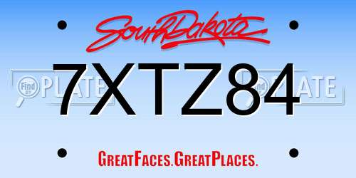 7XTZ84 South Dakota License Plate