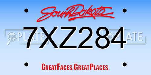 7XZ284 South Dakota License Plate