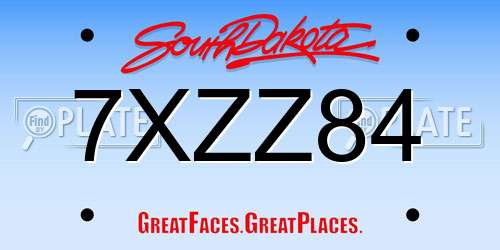 7XZZ84 South Dakota License Plate