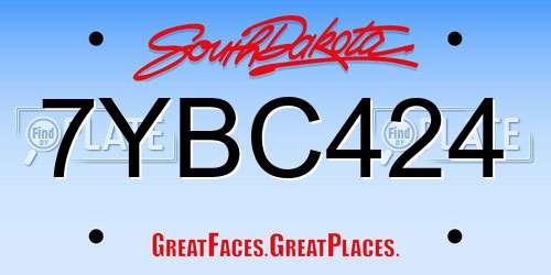 7YBC424 South Dakota License Plate