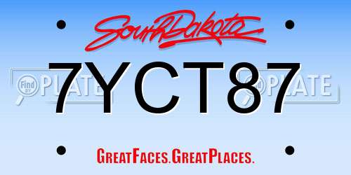 7YCT87 South Dakota License Plate