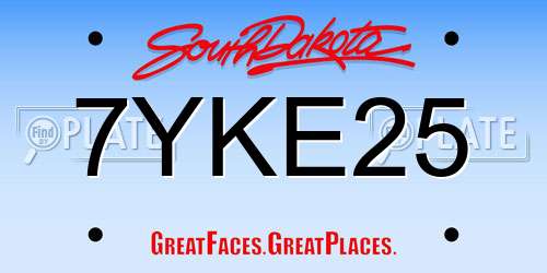 7YKE25 South Dakota License Plate