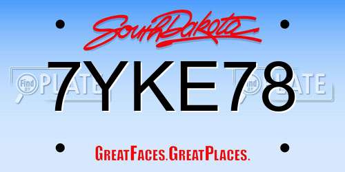 7YKE78 South Dakota License Plate