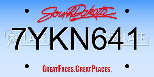 7YKN641 South Dakota License Plate