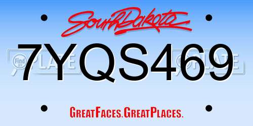 7YQS469 South Dakota License Plate