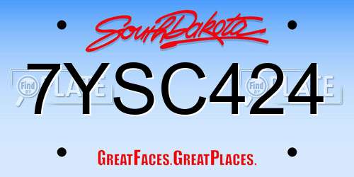 7YSC424 South Dakota License Plate