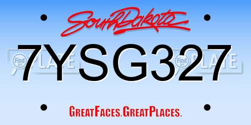 7YSG327 South Dakota License Plate