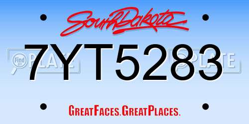 7YT5283 South Dakota License Plate