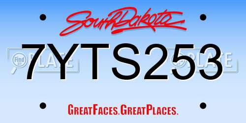 7YTS253 South Dakota License Plate