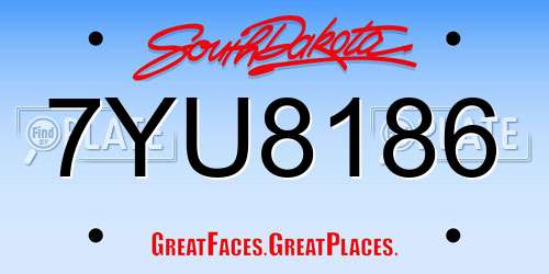 7YU8186 South Dakota License Plate