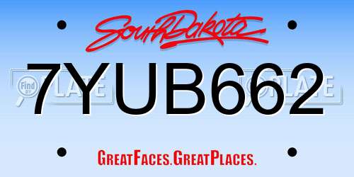 7YUB662 South Dakota License Plate