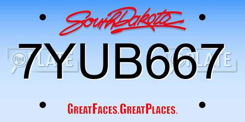 7YUB667 South Dakota License Plate